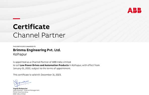 Authorized Channel Parter of ABB Low Power Drives and Automation Products